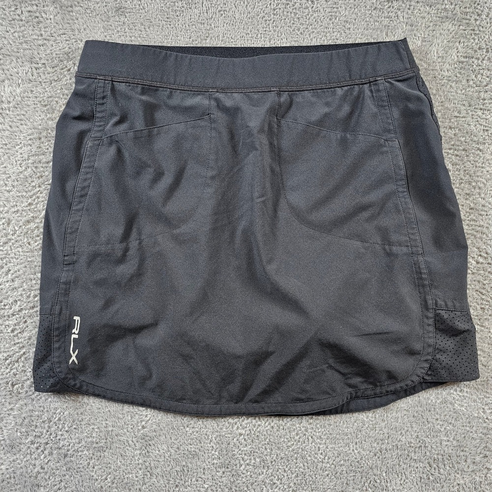 RLX Ralph Lauren Black Performance Golf Tennis Skort XS Stretch Mesh Trim
